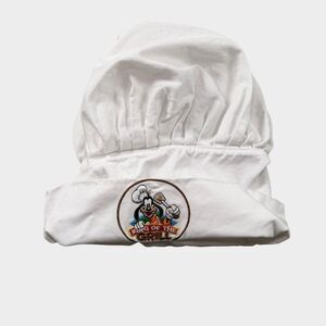 Disney Parks Goofy King of the Grill Chef Hat White Cotton Toque BBQ Adult